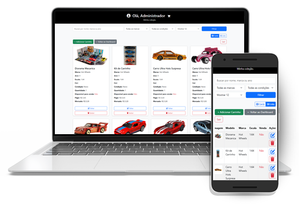 Coleção de Carrinhos de Miniaturas
